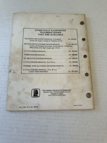 Tecumseh engines mechanics handbook peerless motion drive systems transmissions