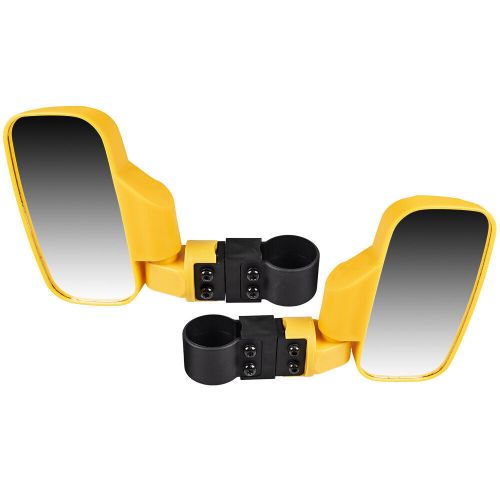 Yellow side view mirror pro-fit set for yamaha rhino 660 450 700 fi yxr700f