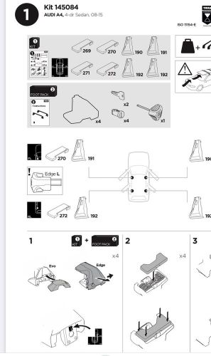 Thule fitting kit 5084  fits audi a4, 4-dr sedan, 08-15