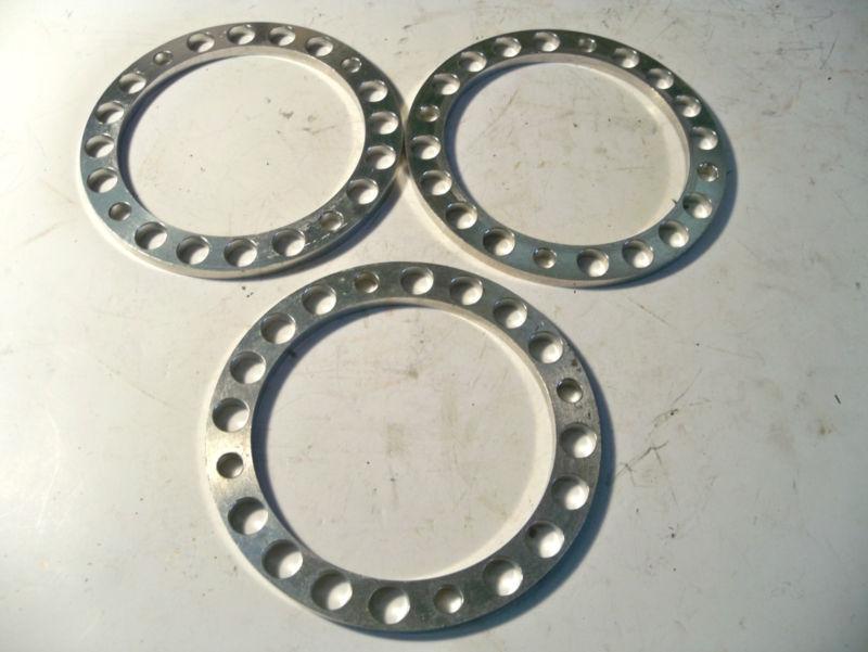 (3) cv products aluminum front spring 1/4" spacer helix shims arca  nascar
