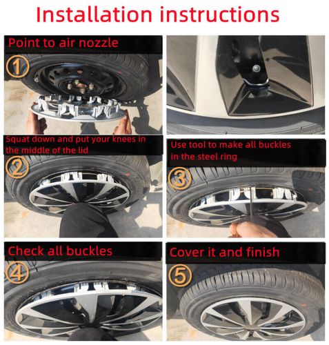 4 pcs 16&#034; wheel covers full hub caps r16 rim &amp; tire fit for kia soul 2010-2013