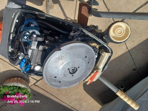 1976 johnson 9.9 outboard engine 10r76h w/cart evinrude gas tank