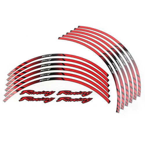17&#034; 18&#034; motorcycle red wheel rim tape decal stripes sticker universal