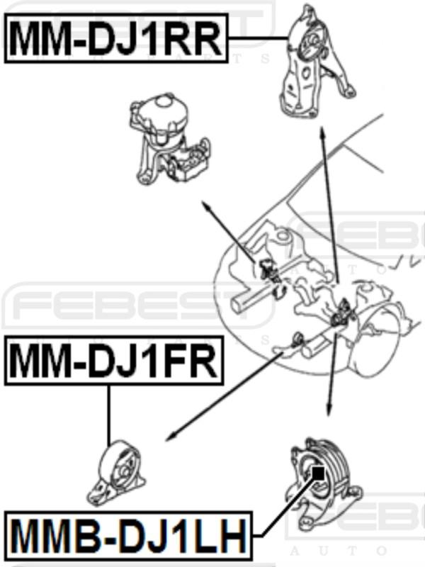 Mitsubishi galant dj1a/dj3a/dj5a 2006- rear engine mount oem mr234837