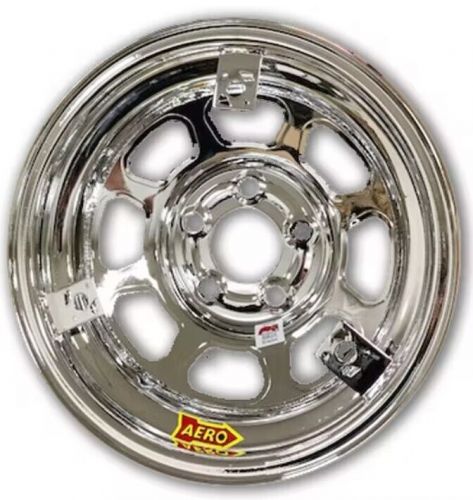 Aero race wheels 52-285030t3 chrome 15x8 bp 5x5 3&#034; offset w/3 tabs for mudcover