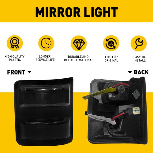 For 2013-2014 f-150 ford smoked lens full led side mirror marker signal light 2x