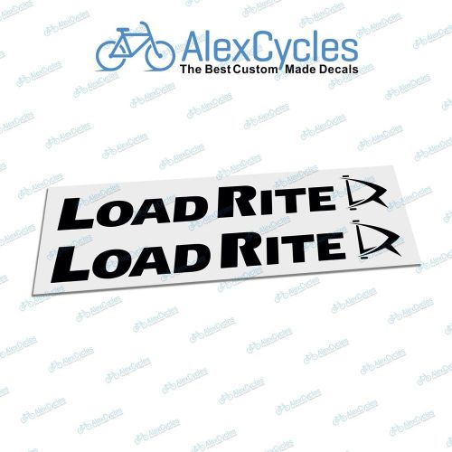 Pair of load rite 18&#034; boat trailer black decals stickers marine grade waterproof