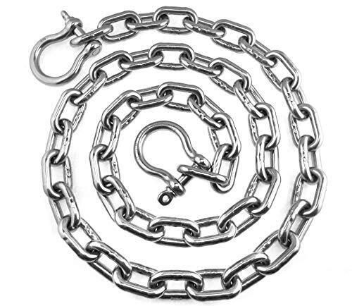 Stainless steel 316 anchor chain 13mm or 1/2&#034; by 10&#039; long with quality shackles