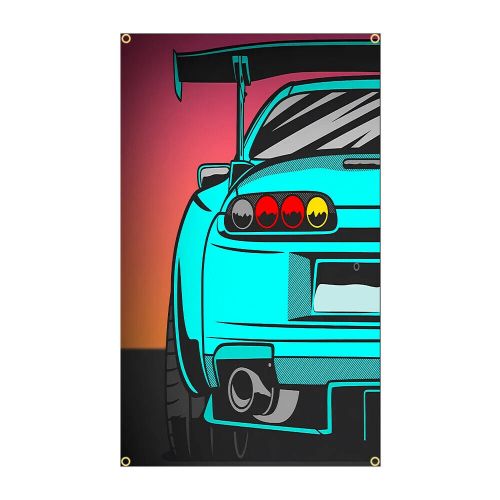 90x150cm cool jdm car flag - polyester printed racing car banner for decor