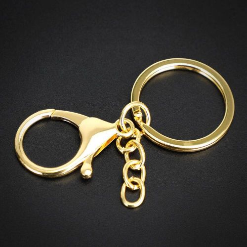 Gold lobster clasp metal spring steel chain keyring key chain pendant key