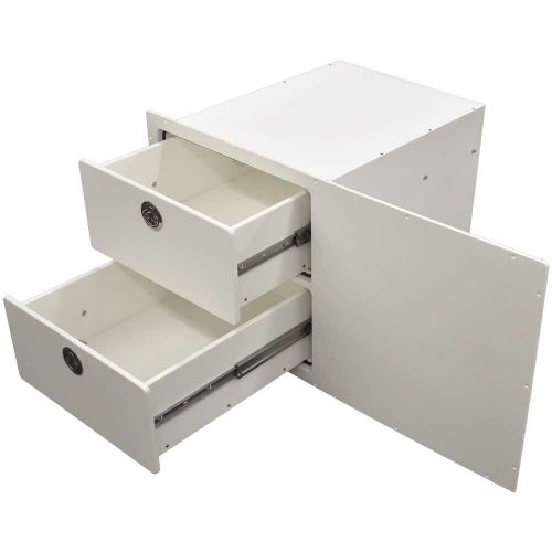 Sailfish boat two drawer unit | 39 1/4 x 20 3/4 x 25 1/2 inch white starboard