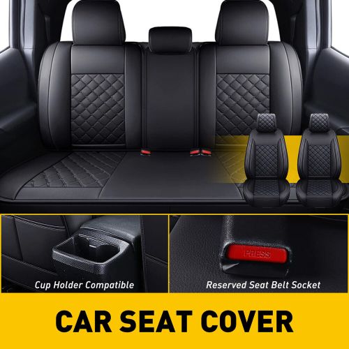 Car seat cover fit toyota 2007-2023 tacoma crew cab 4-door front+rear protector