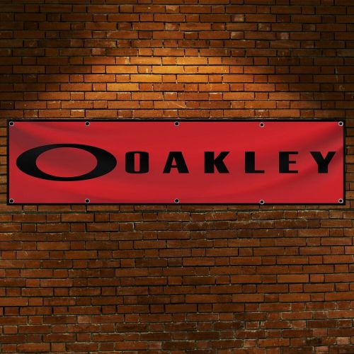 Oakley flag banner 2x8 ft sunglasses promotional man cave wall decor garage sign