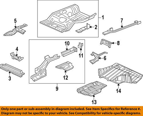 Honda oem 74610tr0a00 floor & rails-rear-support bar