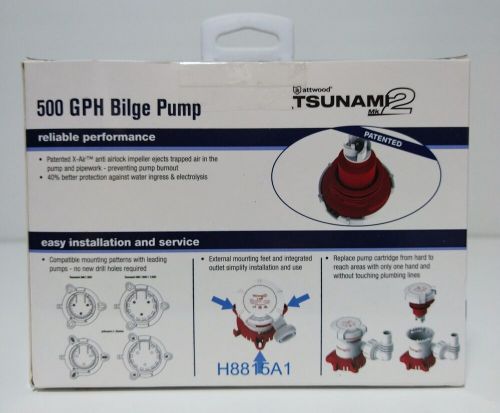 Attwood 5606-7 tsunami mk 2 - 500 gph bilge pump 12v,  new in box