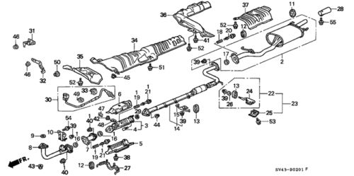 Genuine honda front pipe 18210-sv4-a31