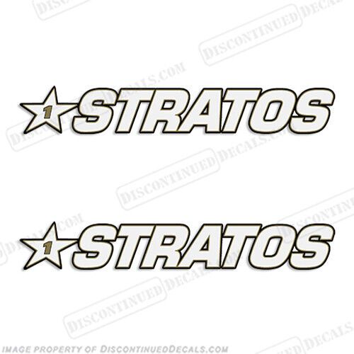 Fits stratos 1 boats logo decal (set of 2) - 1990&#039;s style