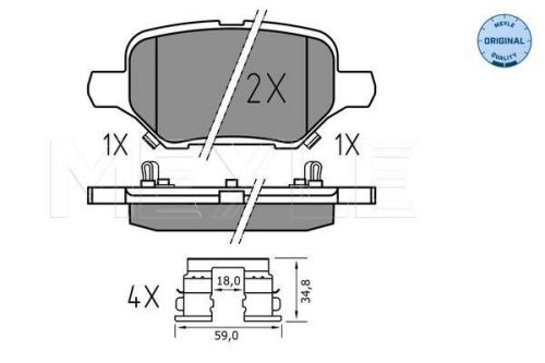 Meyle 025 229 3017 brake pad set for disc rear fits chevrolet opel vauxhall