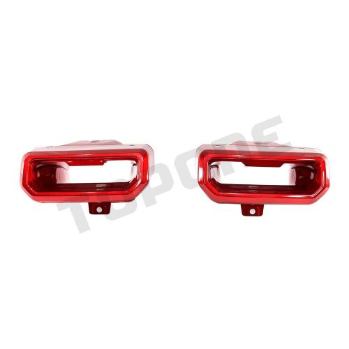 2 x exhaust bezels red compatible with 2019-2023 chevy silverado gmc sierra 1500