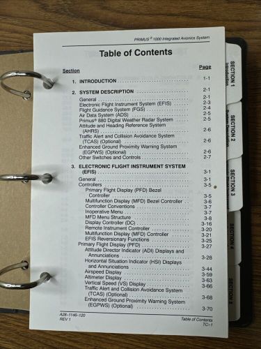 Primus® 1000 integrated avionics flight control system citation excel manual