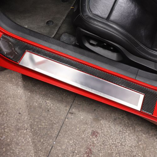 For corvette c7 2014-2019 inner door sill door sill trim sticker carbon fiber