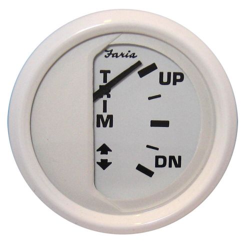 Faria dress white 2&#034; trim gauge (j/e/suzuki outboard)