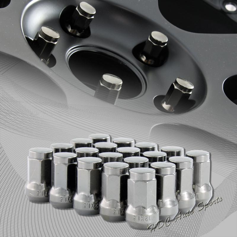 20pcs m12 x 1.5mm thread pitch wheel rims tuner 1.3" long acorn lug nuts - black