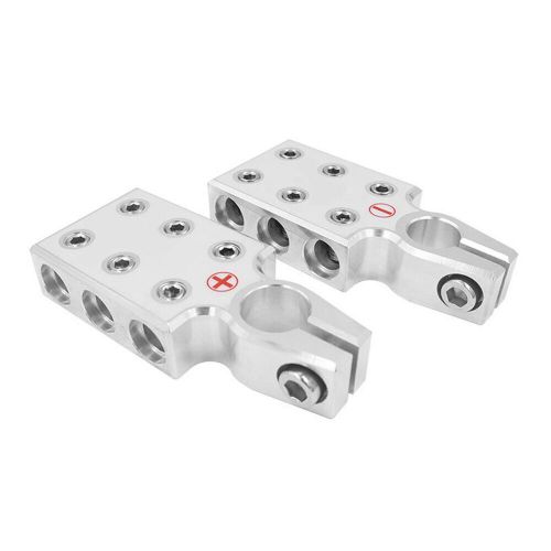 Flat battery terminals clamps audio modification useful silver for 4/0 awg lugs