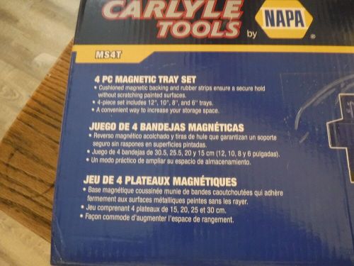 Carlyle tools 4 piece magnetic tray set new