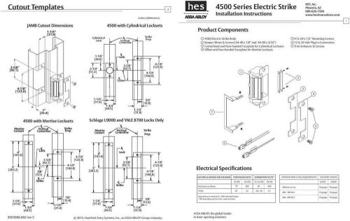 Hes 4500c electric strike complete pac, satin stainless steel (630)