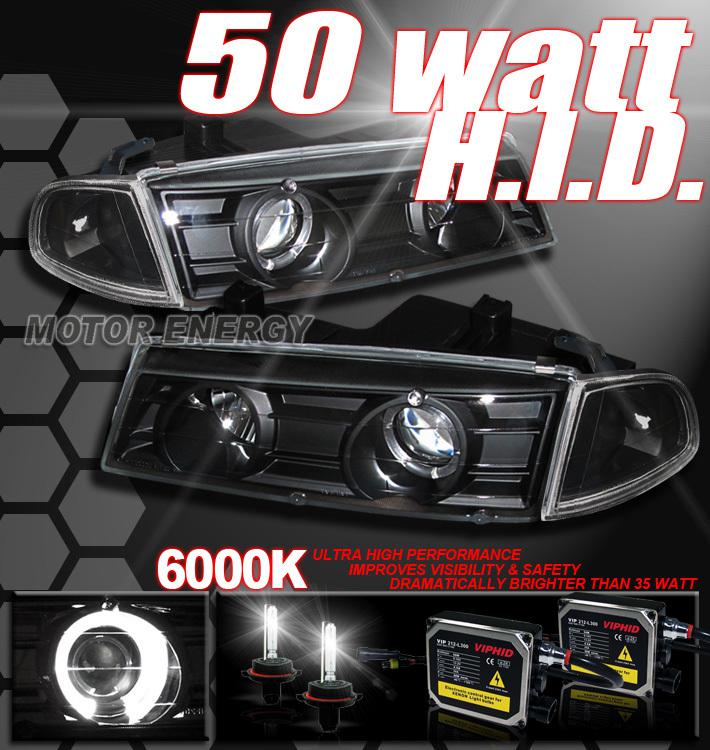 92-96 prelude projector head light+corner+50w hid black