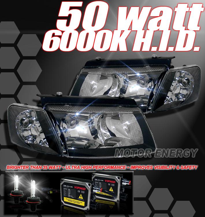 1997-2000 vw passat b5 black head light lamp+corner+hid