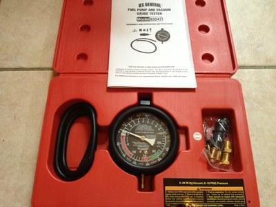 Us general fuel pump & vacuum gauge tester. model 93547-instructions