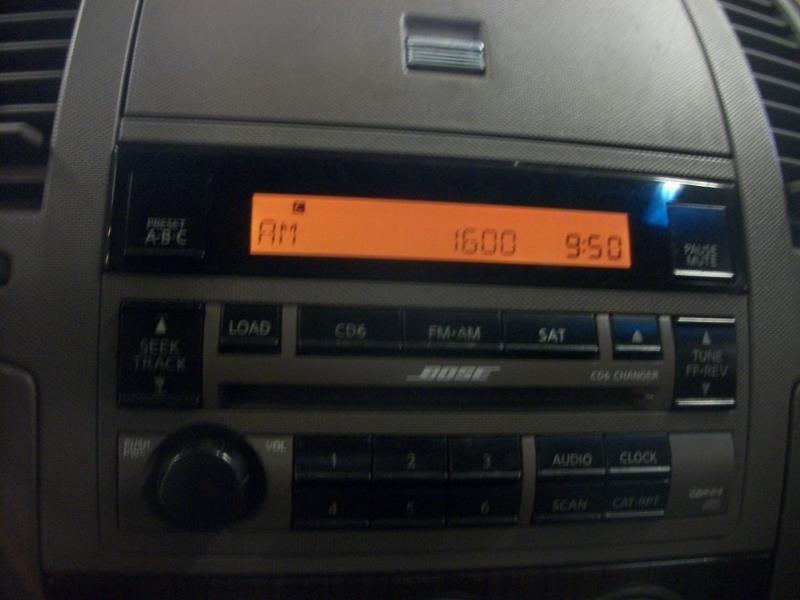 05 06 nissan altima audio equipment am-fm-cd6(bose)w/o nav