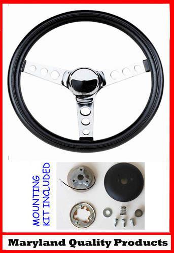 New! volkswagon fox jetta rabbit golf grant steering wheel chrome 13.5" black