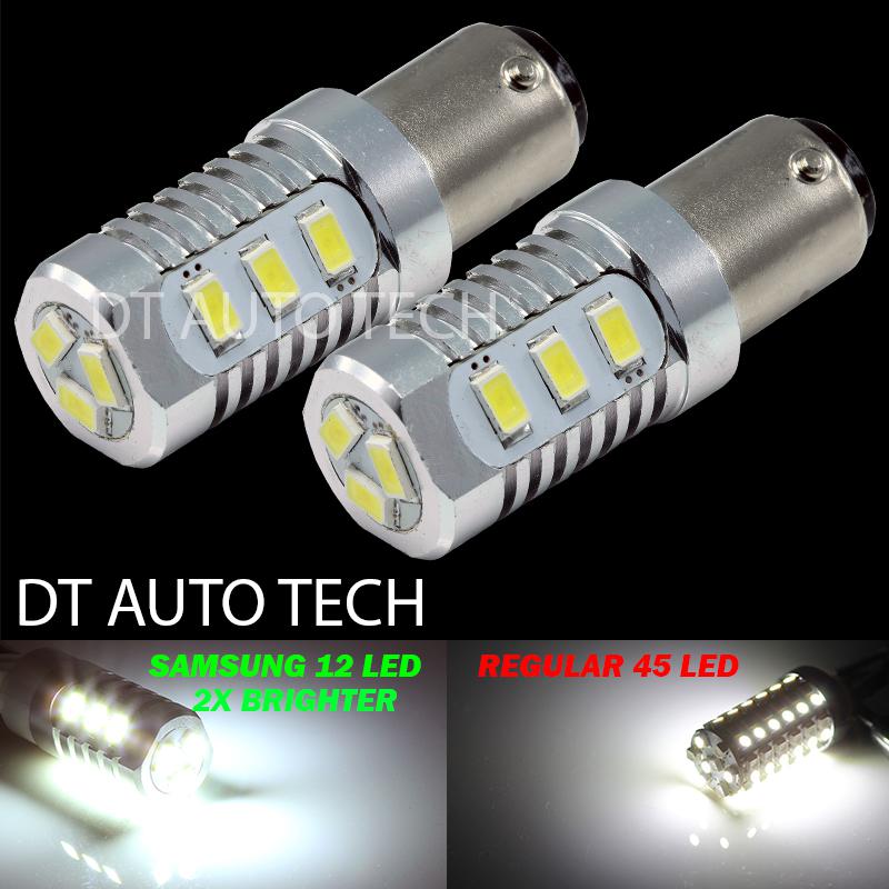 1157 high power samsung led 6000k white turn signal brake tail stop light bulbs