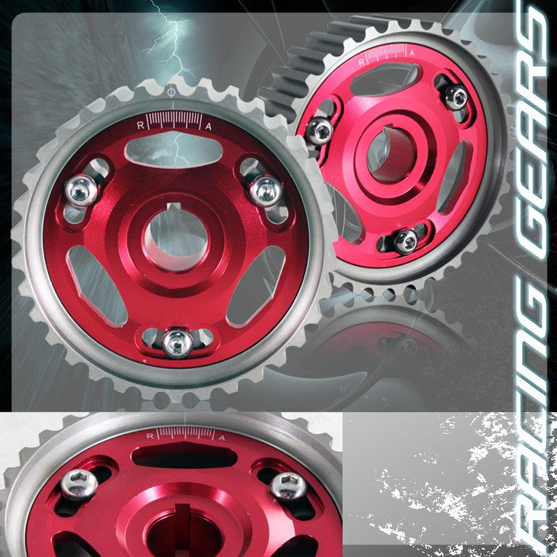 Honda civic si del sol b-series dohc cnc aluminum red adjustable pulley camgear