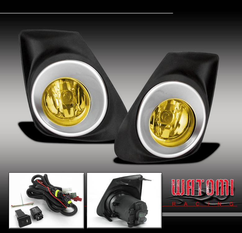 11 12 13 toyota corolla bumper jdm yellow lens fog light+harness left+right pair