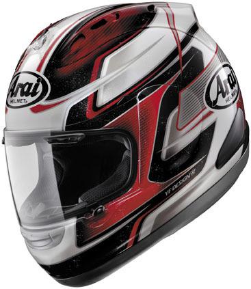 New arai corsair-v dani pedrosa-3 replica full-face adult helmet, red, xs