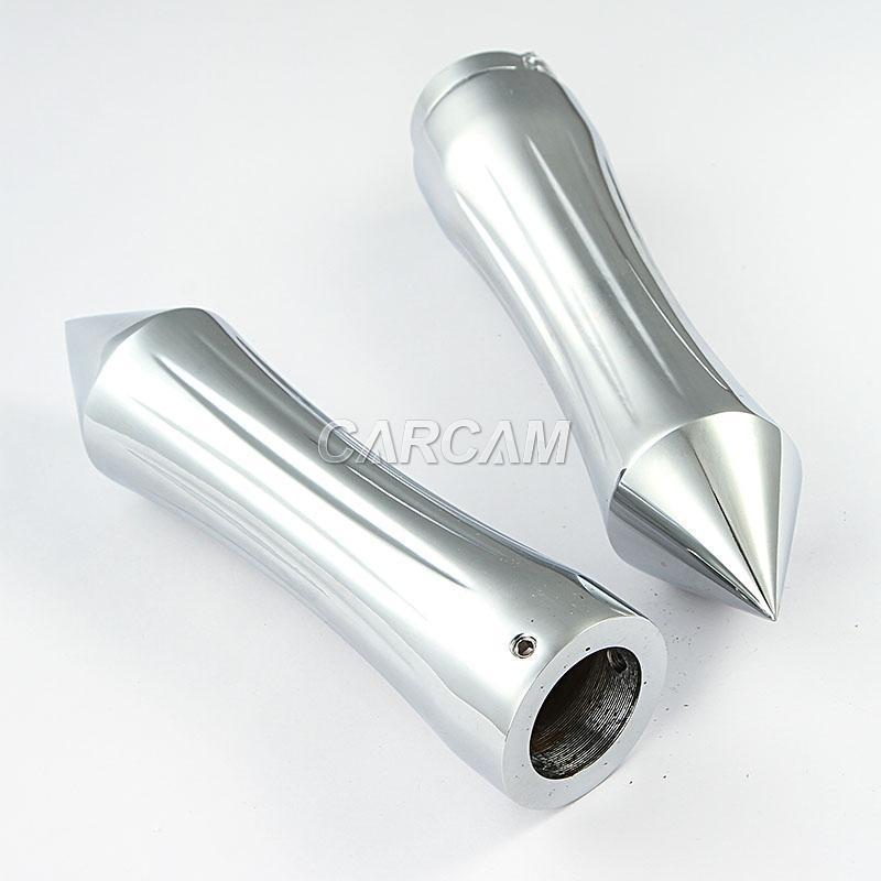 Chrome billet tribal spike 1" hand grips for suzuki gsxr 600 750 1300 sv 650 gs