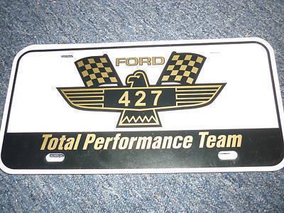 Ford 427 total performance team license plate black