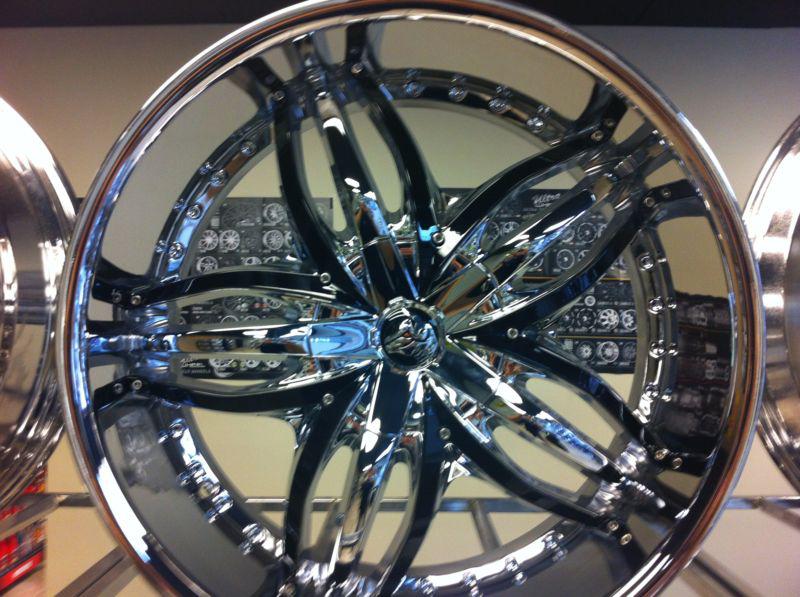 4-new 22 inch diablo angel wheels chrome-black inserts 5-lug