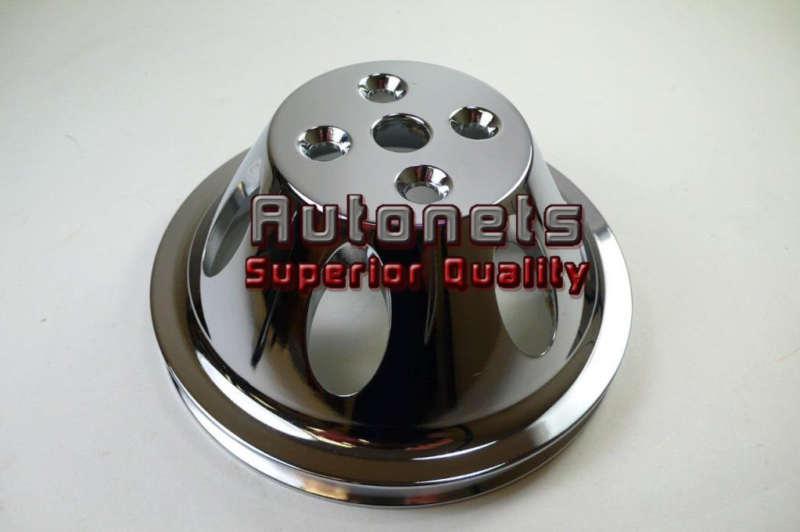 Chromed aluminum big block chevy water pump upper pulley swp 1 groove hot rod