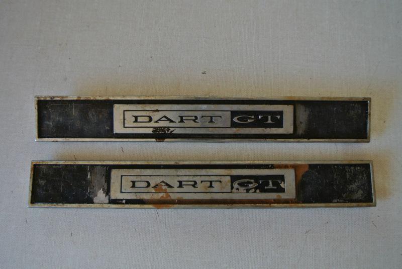 1965 dodge dart gt door emblems pair 1963-1966 mopar a body