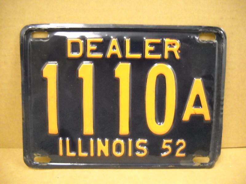 Illinois dealer license plates 1952 chevy ford mopar buick olds pontiac lincoln 