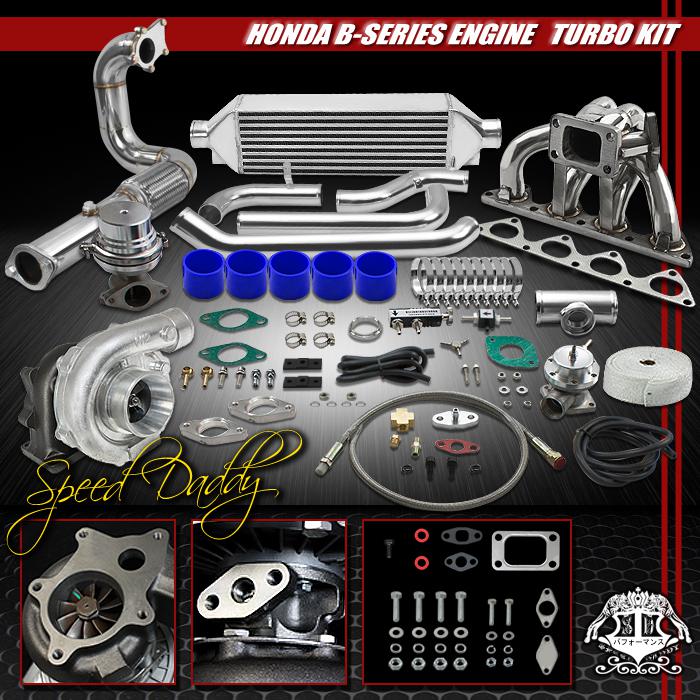 T04e 11p t3/t4 turbo kit bolt-on intercooler+manifold b16/b18 civic/del sol/dc2