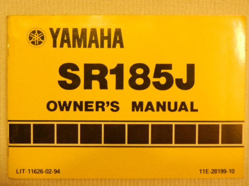 Owner's manual – 1982 sr185 (sr185j) – yamaha – lit-11626-02-94