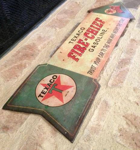 Texaco fire-chief vintage gasoline arrow metal sign station shop gas garage bar