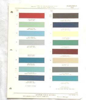 1953  oldsmobile ppg  color paint chip chart all models original 