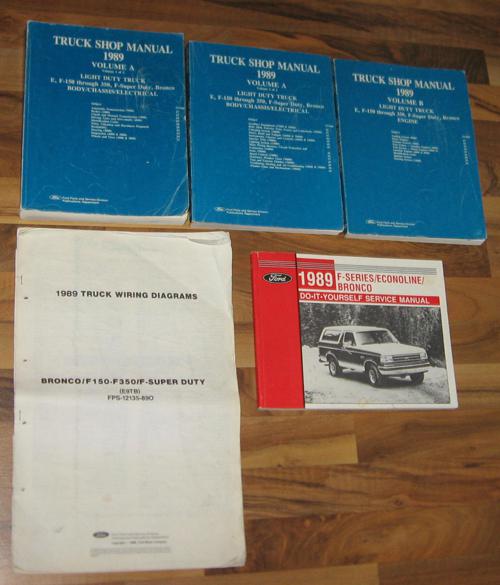 1989 ford truck f-250 f-150 bronco_super duty service manual set_gas/7.3 diesel